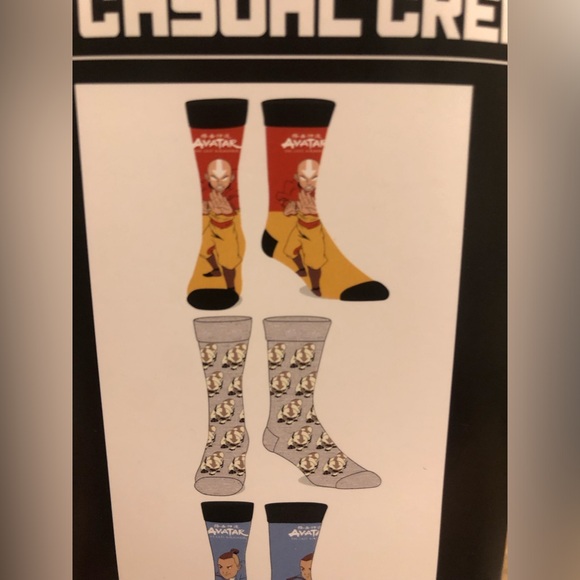 NWT Men's Avatar the Last Airbender 6-Pack Crew Socks Sizes 8-12 - Picture 2 of 5